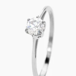 Bague Solitaire Lydia Argent Blanc Oxyde De Zirconium