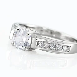 Bague Solitaire Mady Argent Blanc Oxyde De Zirconium