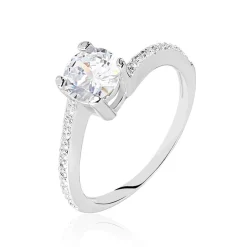 Bague Solitaire Maelane Argent Blanc Oxyde De Zirconium