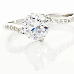 Bague Solitaire Maelane Argent Blanc Oxyde De Zirconium