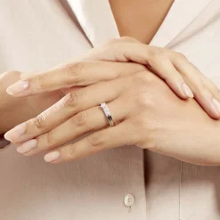 Bague Solitaire Maella Argent Blanc Oxyde De Zirconium