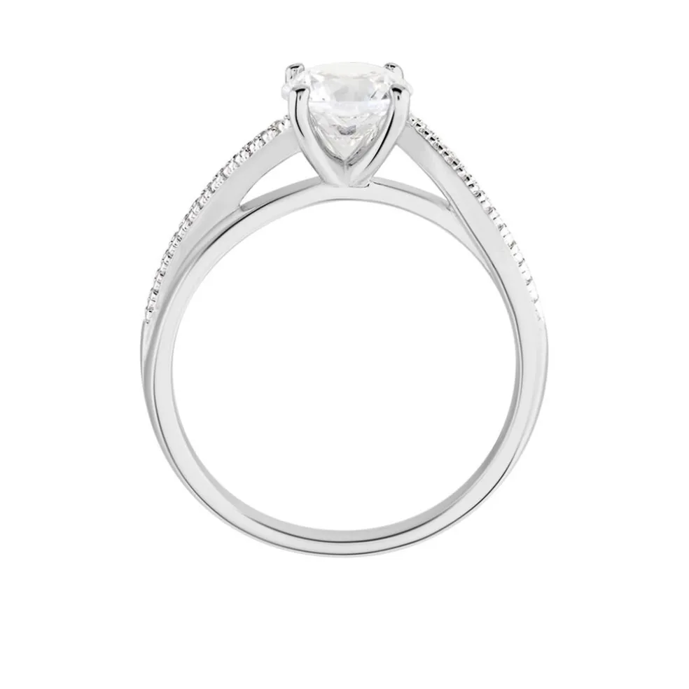 Bague Solitaire Maellyne Argent Blanc Oxyde De Zirconium