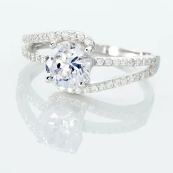 Bague Solitaire Maggy Argent Blanc Oxyde De Zirconium