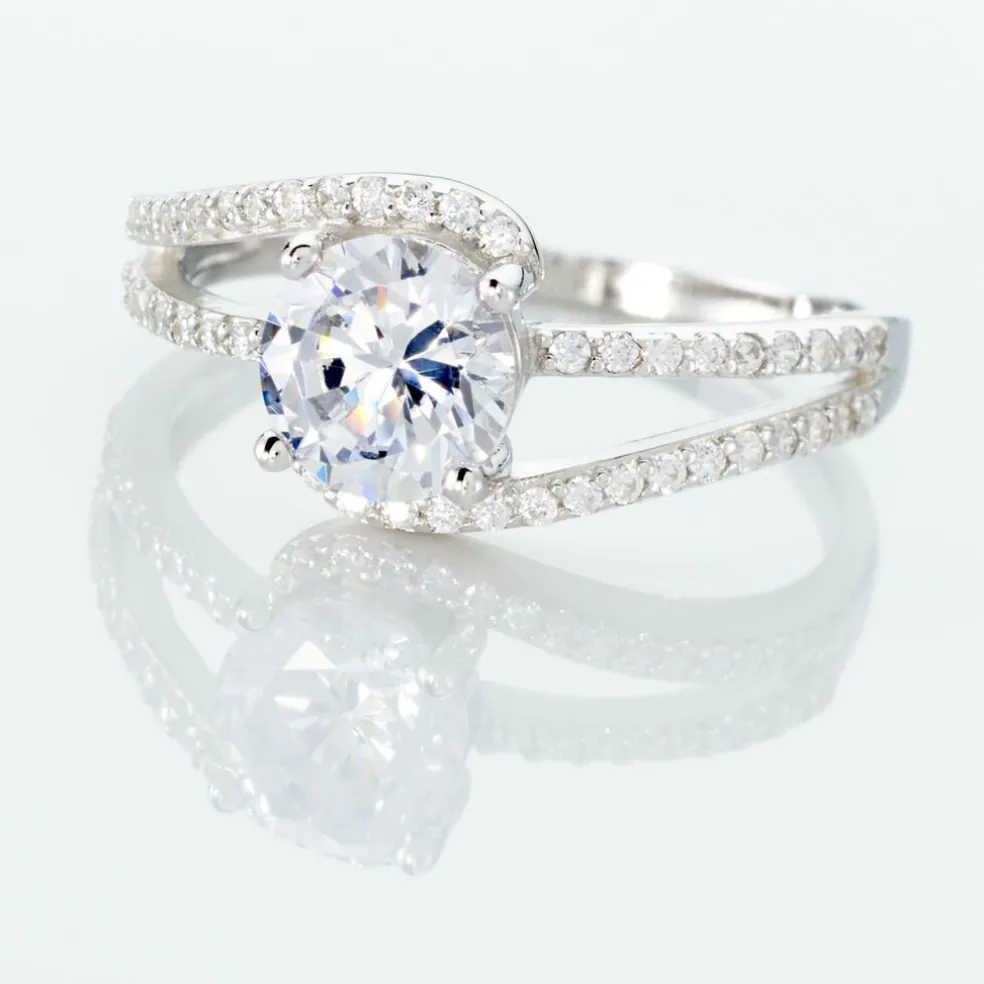 Bague Solitaire Maggy Argent Blanc Oxyde De Zirconium