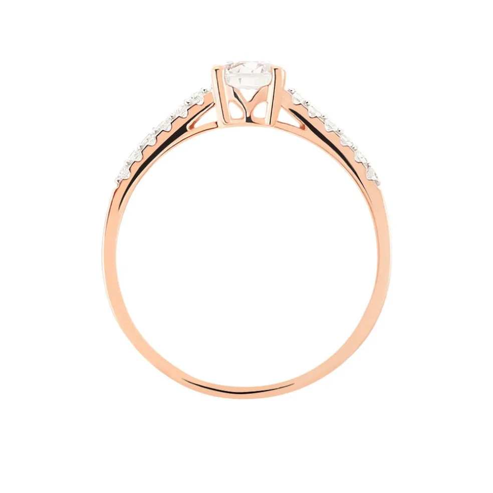 Bague Solitaire Manon Or Rose Oxyde De Zirconium