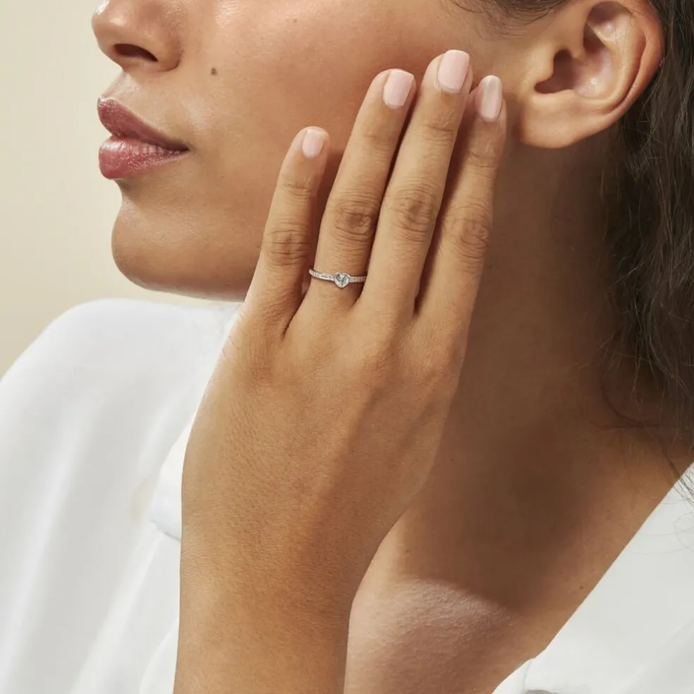 Bague Solitaire Mathylda Argent Blanc Oxyde De Zirconium