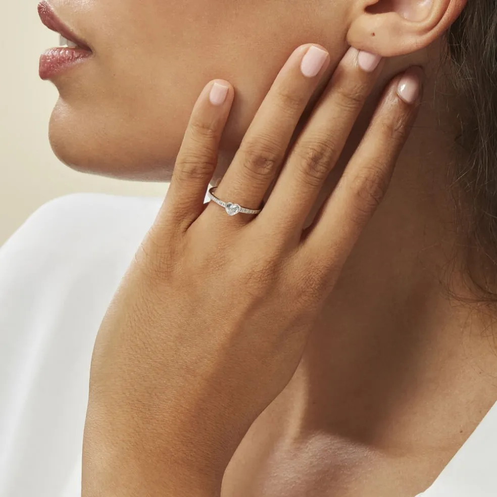 Bague Solitaire Mathylda Argent Blanc Oxyde De Zirconium