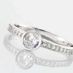 Bague Solitaire Mathylda Argent Blanc Oxyde De Zirconium