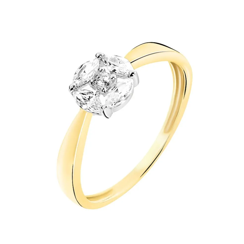 Bague Solitaire Maurena Or Jaune Oxyde De Zirconium