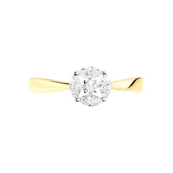 Bague Solitaire Maurena Or Jaune Oxyde De Zirconium