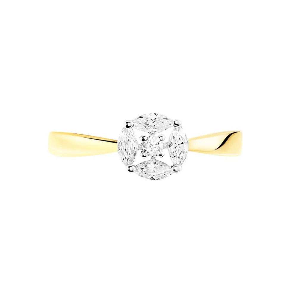 Bague Solitaire Maurena Or Jaune Oxyde De Zirconium