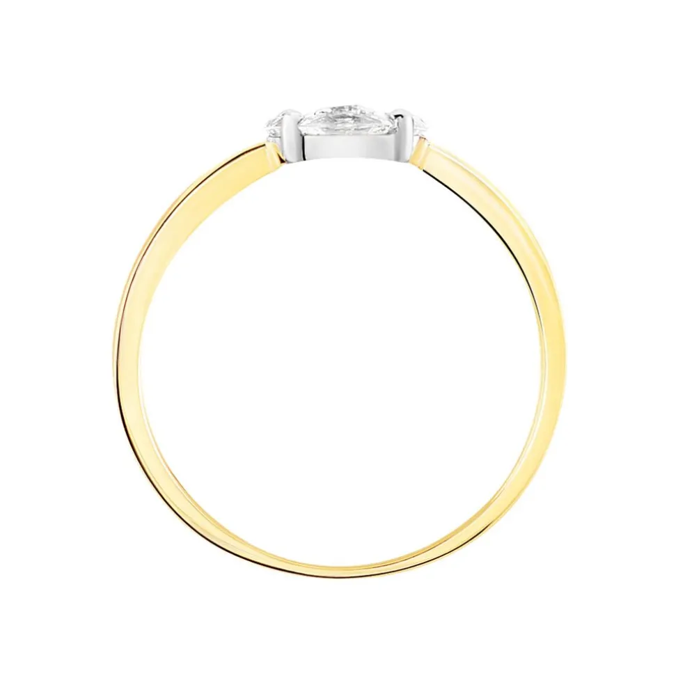Bague Solitaire Maurena Or Jaune Oxyde De Zirconium