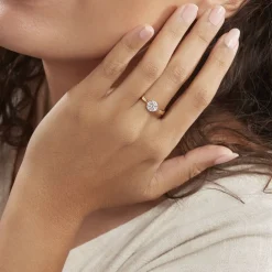 Bague Solitaire Maurena Or Jaune Oxyde De Zirconium