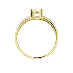 Bague Solitaire Messine Or Jaune Oxyde De Zirconium