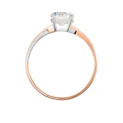 Bague Solitaire Micheline Or Bicolore Oxyde De Zirconium
