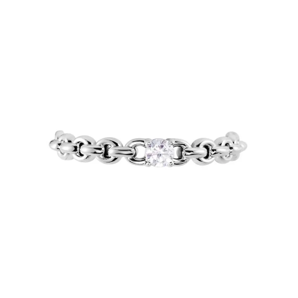 Bague Solitaire Moccus Argent Blanc Oxyde De Zirconium