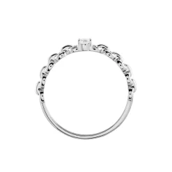 Bague Solitaire Moccus Argent Blanc Oxyde De Zirconium