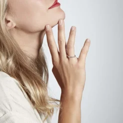 Bague Solitaire Moccus Argent Blanc Oxyde De Zirconium