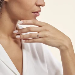 Bague Solitaire Moera Or Blanc Oxyde De Zirconium