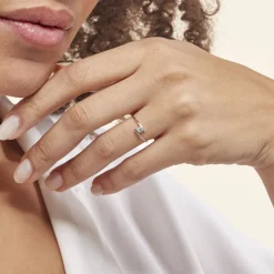 Bague Solitaire Moera Or Blanc Oxyde De Zirconium