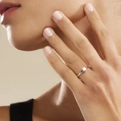 Bague Solitaire Natalia Or Blanc Diamant Synthetique