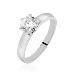 Bague Solitaire Natalia Or Blanc Diamant Synthetique