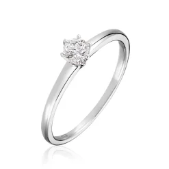 Bague Solitaire Natalia Or Blanc Diamant