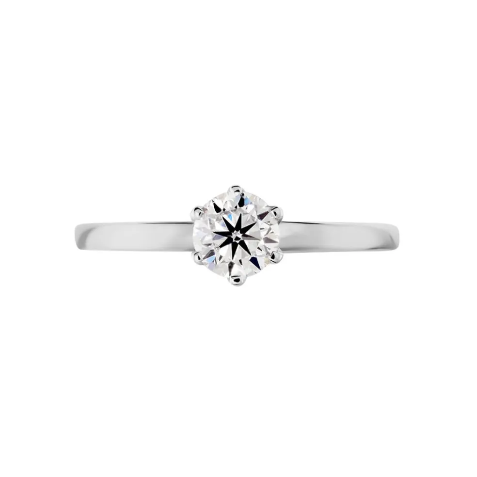 Bague Solitaire Natalia Or Blanc Diamant Synthetique