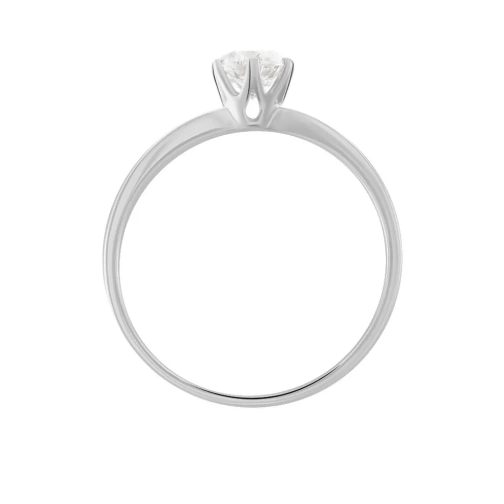 Bague Solitaire Natalia Or Blanc Diamant Synthetique