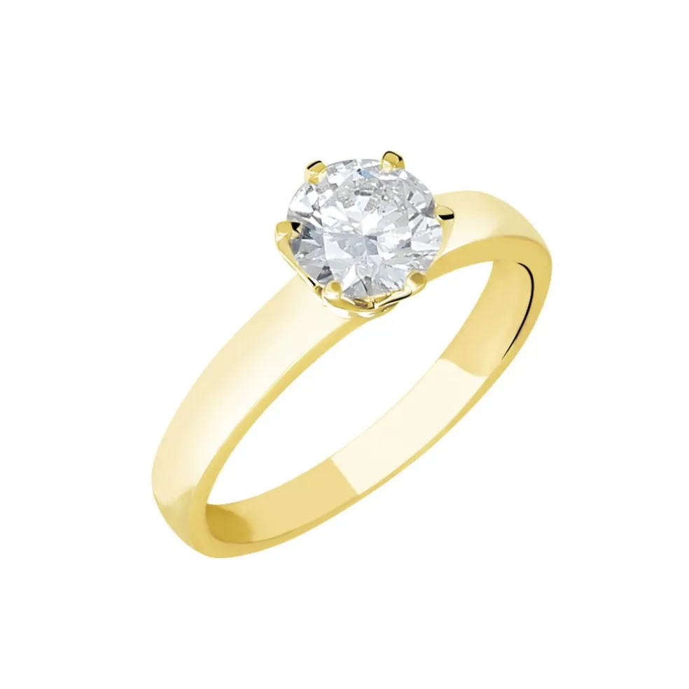 Bague Solitaire Natalia Or Jaune Diamant Synthetique