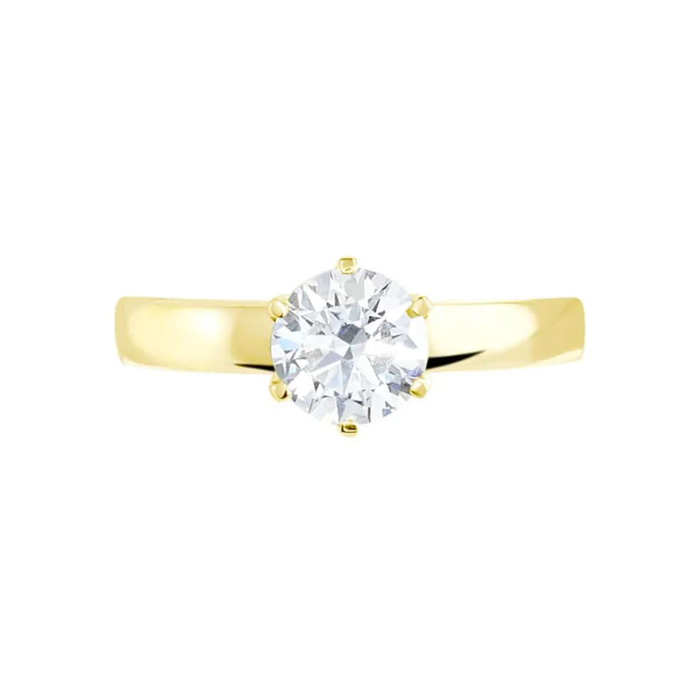 Bague Solitaire Natalia Or Jaune Diamant Synthetique