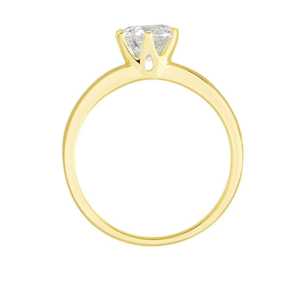 Bague Solitaire Natalia Or Jaune Diamant Synthetique
