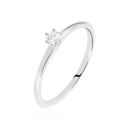 Bague Solitaire Natalia Or Blanc Diamant