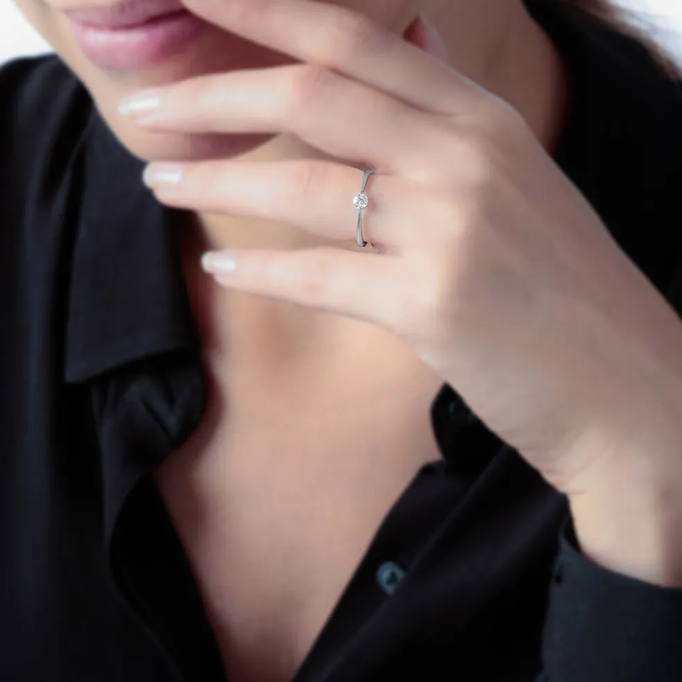 Bague Solitaire Natalia Or Jaune Diamant