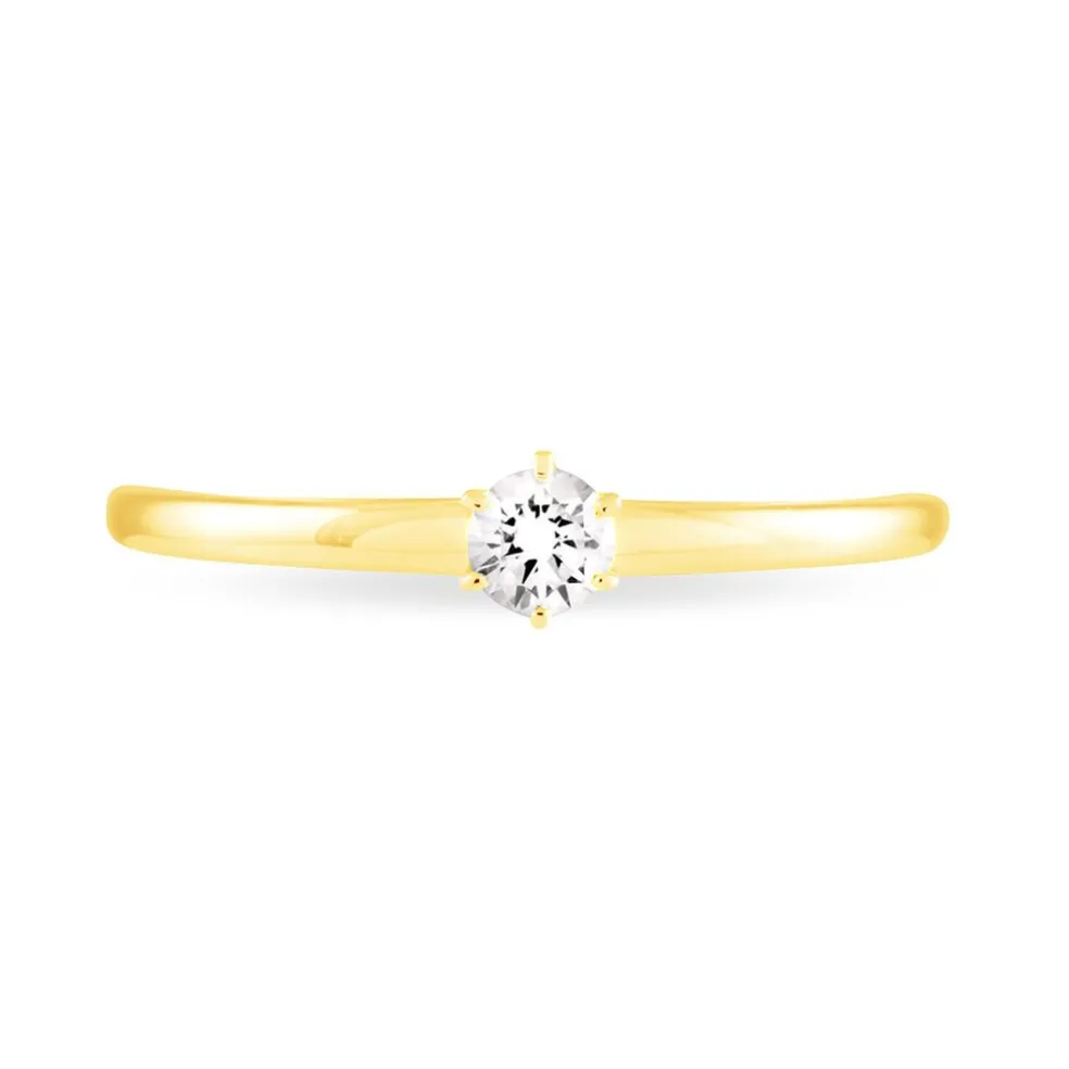 Bague Solitaire Natalia Or Jaune Diamant