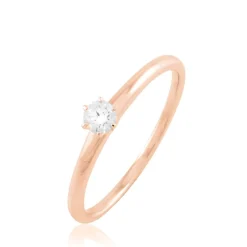 Bague Solitaire Natalia Or Rose Diamant