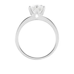 Bague Solitaire Natalia Or Blanc Diamant Synthetique