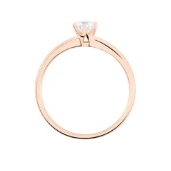 Bague Solitaire Natalia Or Rose Diamant