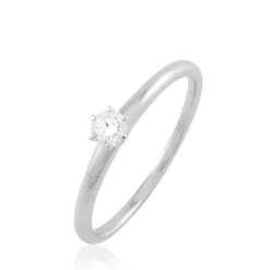 Bague Solitaire Natalia Or Blanc Diamant