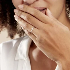 Bague Solitaire Natalia Or Blanc Diamant