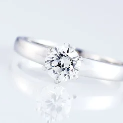 Bague Solitaire Natalia Or Blanc Diamant Synthetique