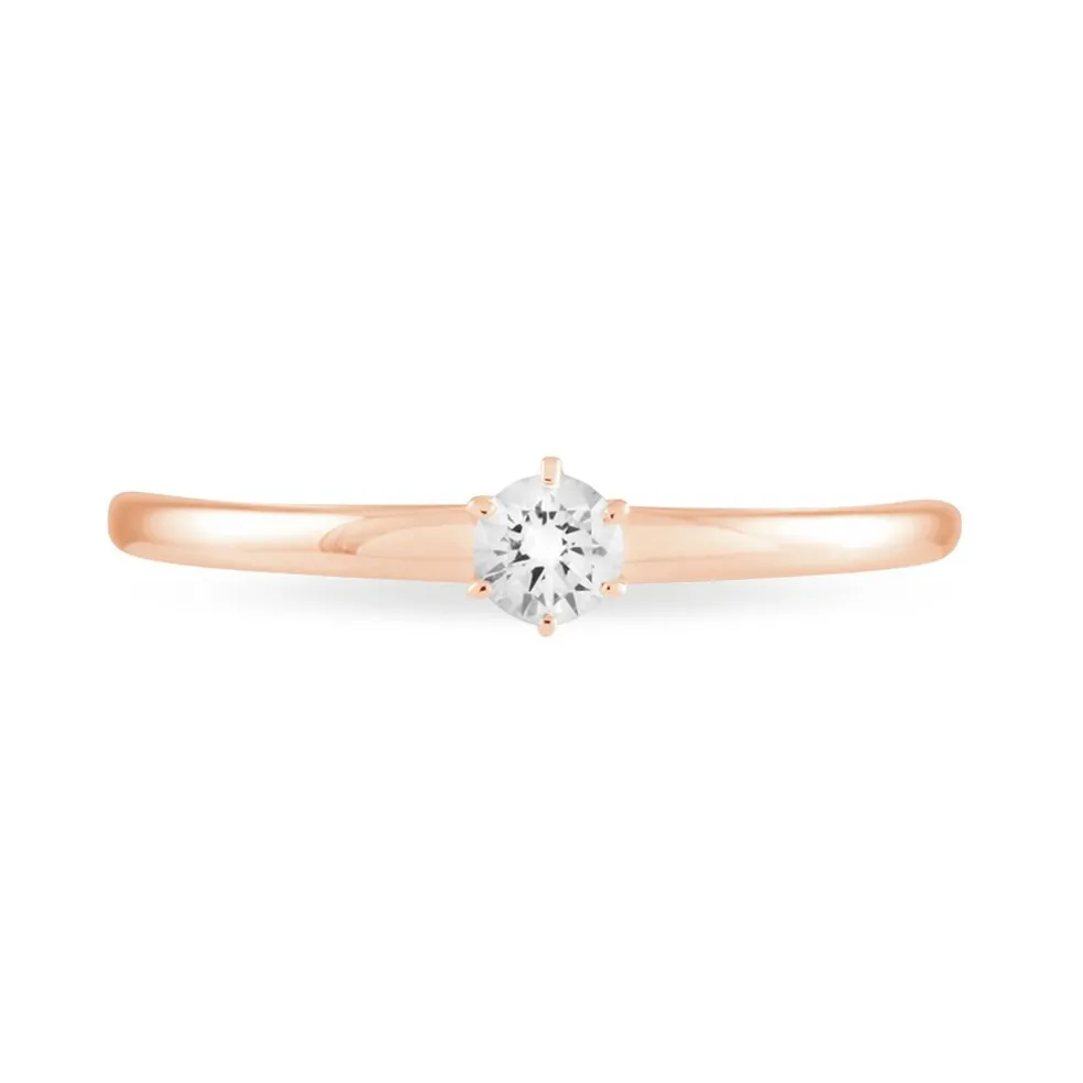 Bague Solitaire Natalia Or Rose Diamant
