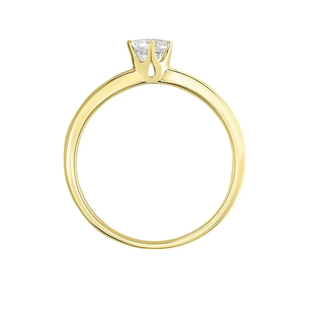 Bague Solitaire Natalia Or Jaune Diamant Synthetique