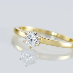 Bague Solitaire Natalia Or Jaune Diamant Synthetique