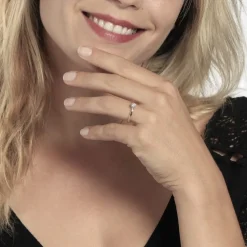 Bague Solitaire Natalia Or Jaune Diamant Synthetique