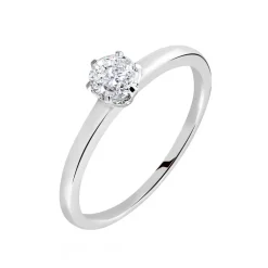 Bague Solitaire Natalia Pl Platine Blanc Diamant