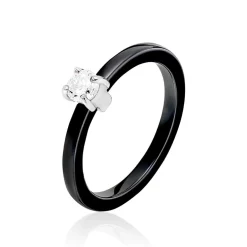 Bague Solitaire Nigelia Argent Blanc Oxyde De Zirconium