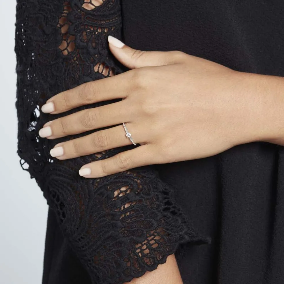 Bague Solitaire Nina Or Blanc Diamant