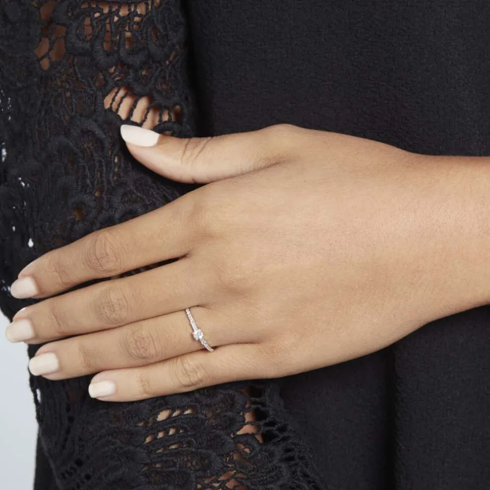 Bague Solitaire Nina Or Blanc Diamant