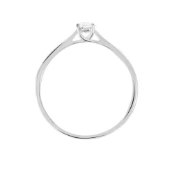 Bague Solitaire Or Blanc Fiona Diamant Synthétique